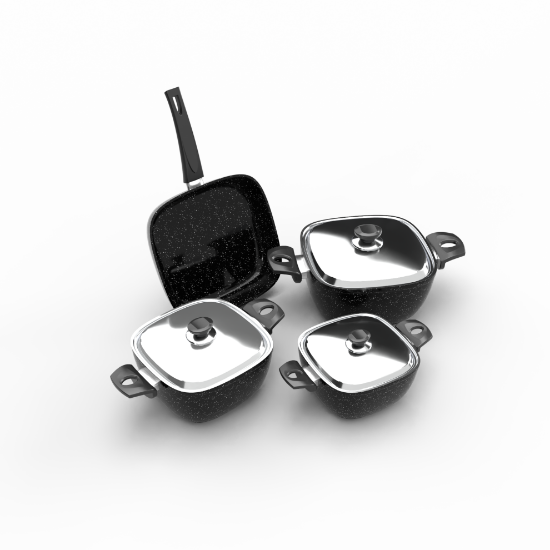 Picture of TopChef Granite Cookware Set - 7pcs