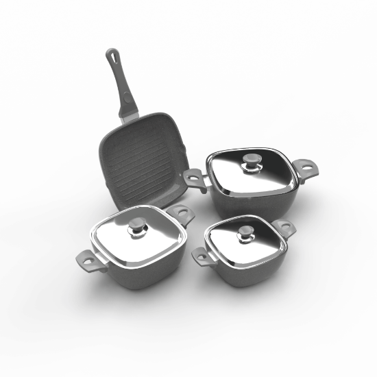 صورة TopChef Granite Cookware Set - 7pcs