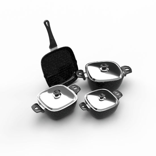 صورة TopChef Granite Cookware Set - 7pcs