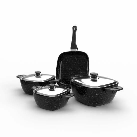 صورة TopChef Granite Cookware Set - 7pcs